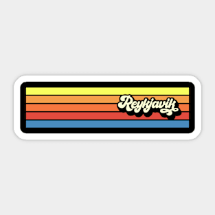 Reykjavik Iceland retro vintage stripe design Sticker